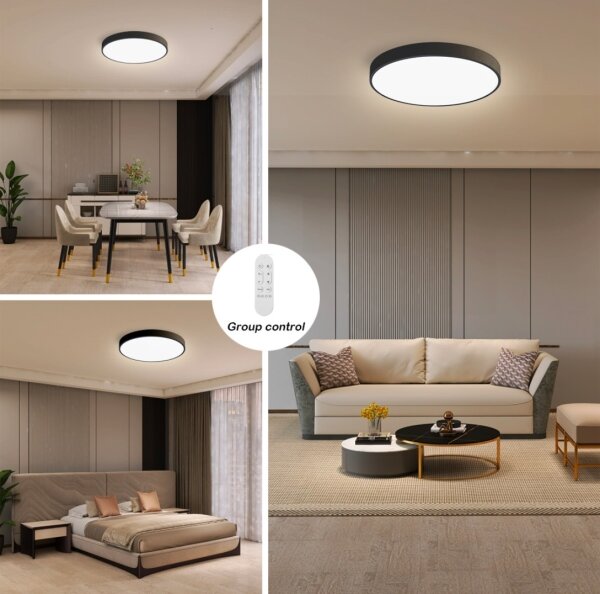 Plafonieră LED dimabilă Immax NEO 07248L SEMPLICI 36W/230V Wi-Fi Tuya negru + telecomandă