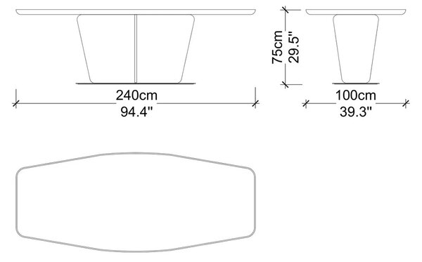 Masă lemn masiv de dining Viera Personalizabilă - 180 cm