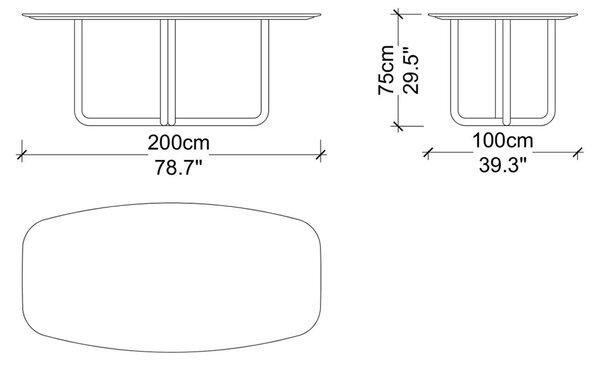 Masă lemn masiv de dining Giallo Personalizabilă - 180 cm