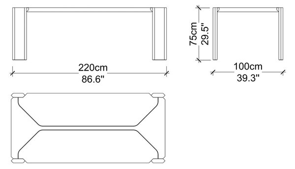 Masă lemn masiv de dining Nova Personalizabilă - 180 cm
