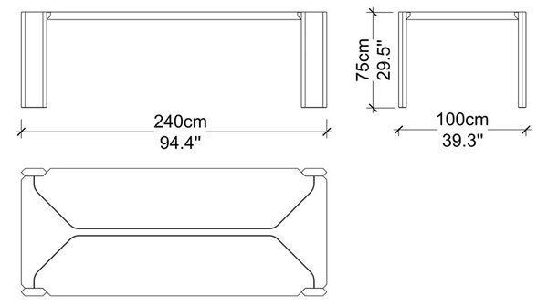 Masă lemn masiv de dining Nova Personalizabilă - 180 cm