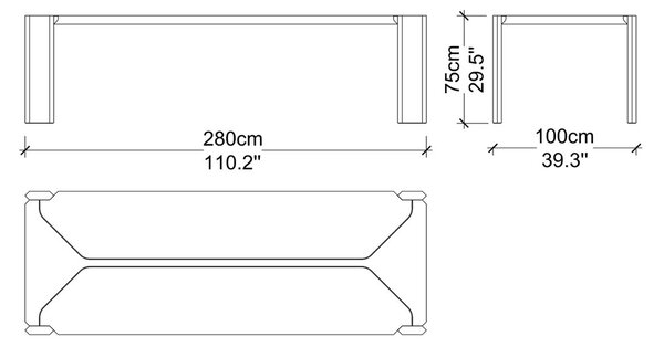 Masă lemn masiv de dining Nova Personalizabilă - 180 cm