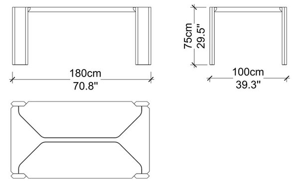 Masă lemn masiv de dining Nova Personalizabilă - 180 cm