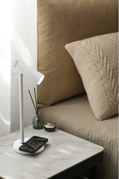 Lampă LED dimabilă de masă cu încărcare fără fir Qi Immax 08990L TIT LED/12W/230V alb