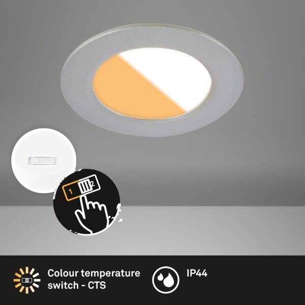 SET 3x corp de iluminat LED încastrat pentru baie Brilo LED/4W/230V IP44 argintiu