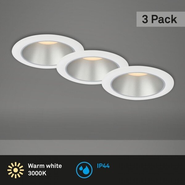 SET 3x corp de iluminat LED încastrat pentru baie Briloner 7041-036 LED/4,9W/230V alb