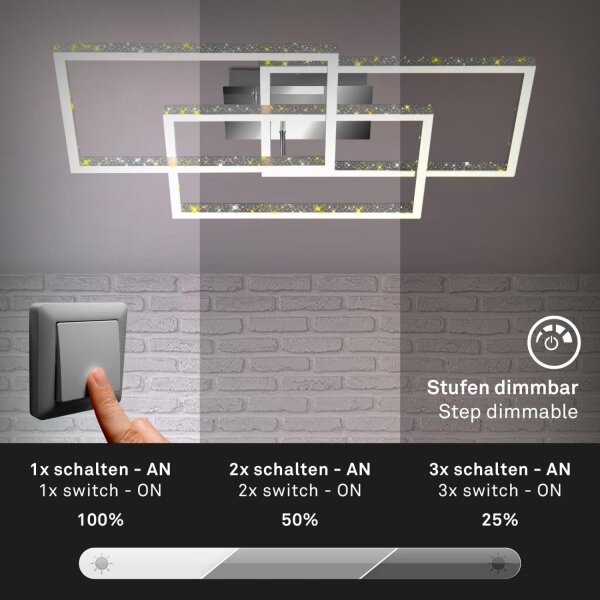 Plafonieră LED dimabilă Brilo FRAME LED/57W/230V 3000K crom mat