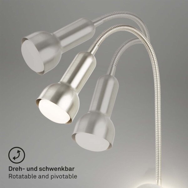 Lampă LED flexibilă de perete Briloner 2178012 1xE14/10W/230V + LED/3W crom