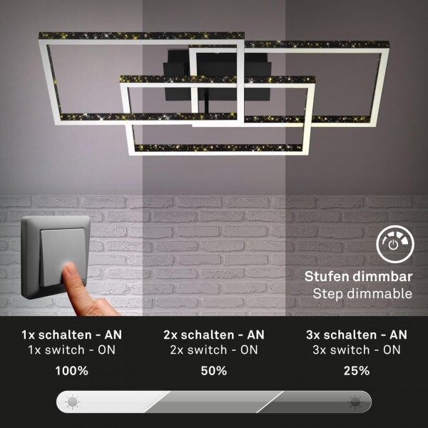 Plafonieră LED dimabilă Brilo FRAME LED/57W/230V 3000K negru