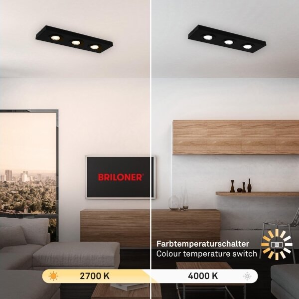 Spot LED Briloner 3996035 CTS 3xLED/4W/230V 2700/4000K negru