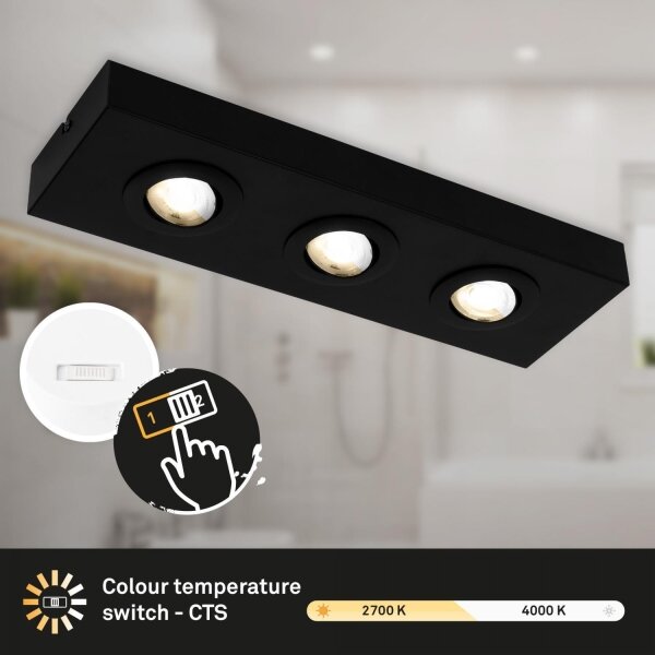 Spot LED Briloner 3996035 CTS 3xLED/4W/230V 2700/4000K negru