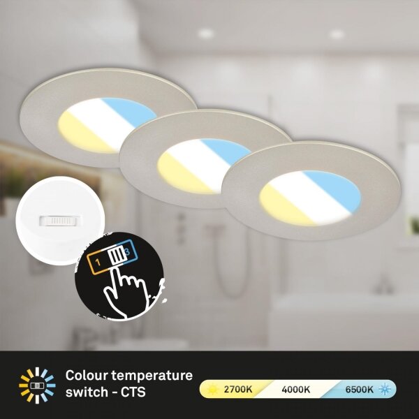 SET 3x corp de iluminat LED încastrat pentru baie Briloner 7598032 LED/4,9W/230V IP44 crom