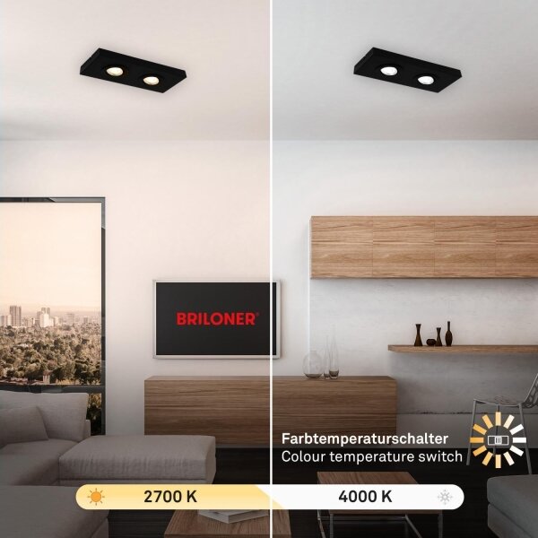 Spot LED Briloner 3996026 CTS 2xLED/4W/230V 2700/4000K negru
