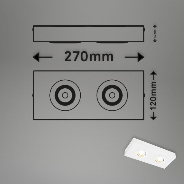 Spot LED Briloner 3996026 CTS 2xLED/4W/230V 2700/4000K alb