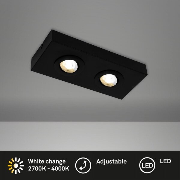 Spot LED Briloner 3996026 CTS 2xLED/4W/230V 2700/4000K negru