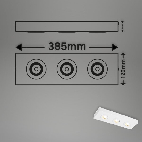 Spot LED Briloner 3996036 CTS 3xLED/4W/230V 2700/4000K alb