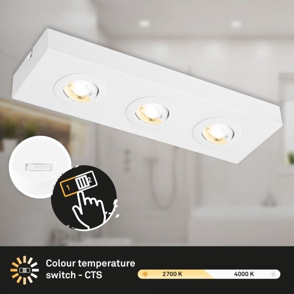 Spot LED Briloner 3996036 CTS 3xLED/4W/230V 2700/4000K alb
