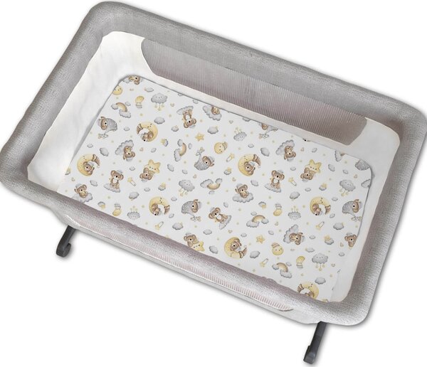 Set 2 cearceafuri din bumbac cu elastic roata pentru patut cosleeper 90x50 cm Kidizi, Koala Dreams