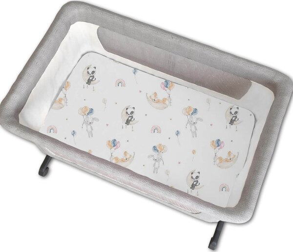 Set 2 cearceafuri din bumbac cu elastic roata pentru patut cosleeper 90x50 cm Kidizi, Sweet Dreams