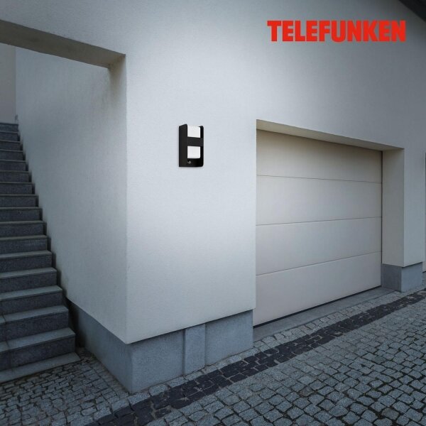 Aplică de exterior cu senzor Telefunken 321105TF 1xE27/12W/230V IP44 negru