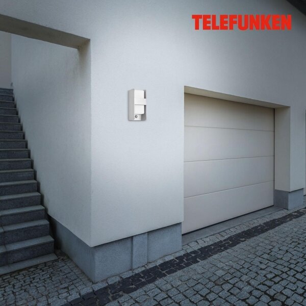 Aplică de exterior cu senzor Telefunken 321104TF 1xE27/12W/230V IP44 alb