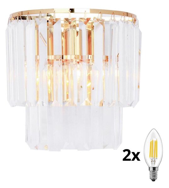Aplică de cristal BRILAGI MOZART 2xE14/40W/230V auriu