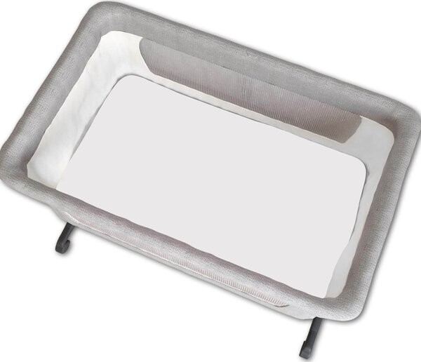 Set 2 cearceafuri din bumbac cu elastic roata pentru patut cosleeper 90x50 cm Kidizi, Gri deschis