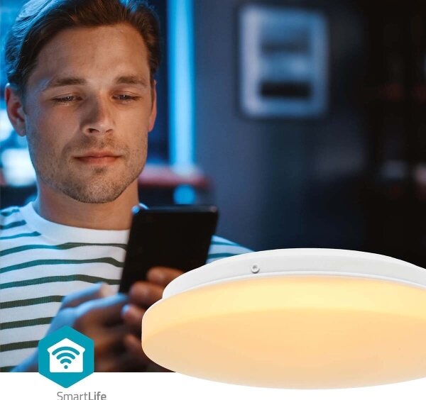 Plafonieră LED RGBW dimabilă Nedis WIFILAC35WT LED/18W/230V 2700-6500K IP44 Wi-Fi