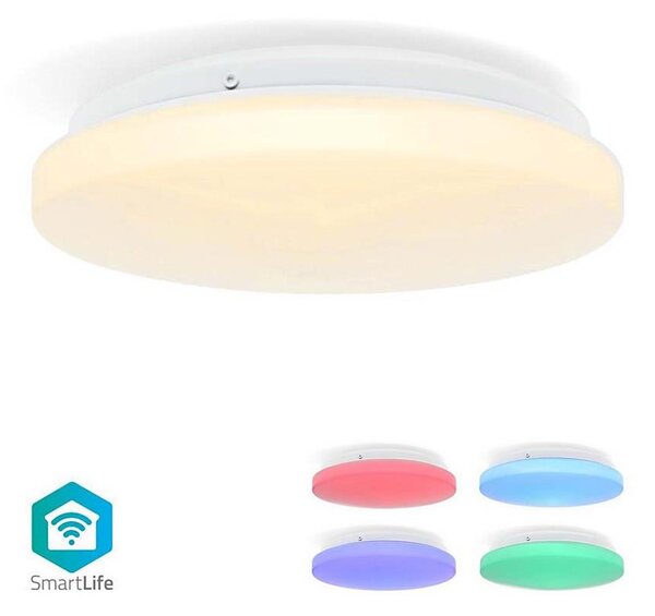 Plafonieră LED RGBW dimabilă Nedis WIFILAC35WT LED/18W/230V 2700-6500K IP44 Wi-Fi