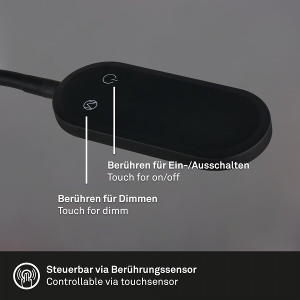 Lampă LED flexibilă dimabilă de perete Briloner 2177015 LED/6W/230V negru