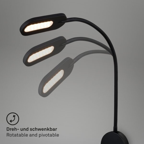 Lampă LED flexibilă dimabilă de perete Briloner 2177015 LED/6W/230V negru