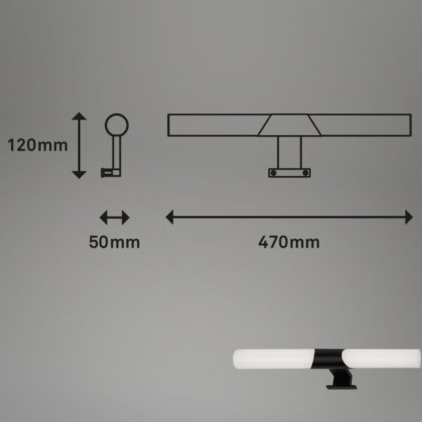 Aplică LED pentru oglindă de baie Briloner 3113-115 LED/12W/230V IP44 negru
