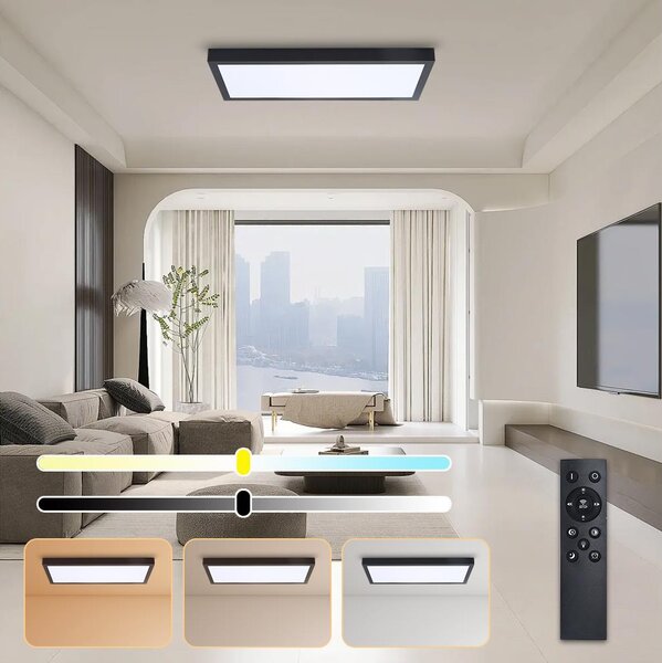 Brilagi - Corp de iluminat LED dimabil FRAME SMART/30W/230V, negru, IP44 + telecomandă