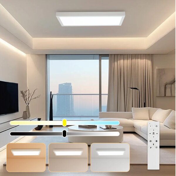 Brilagi - Corp de iluminat LED dimabil FRAME SMART, 30W, 230V, alb, IP44 + telecomandă