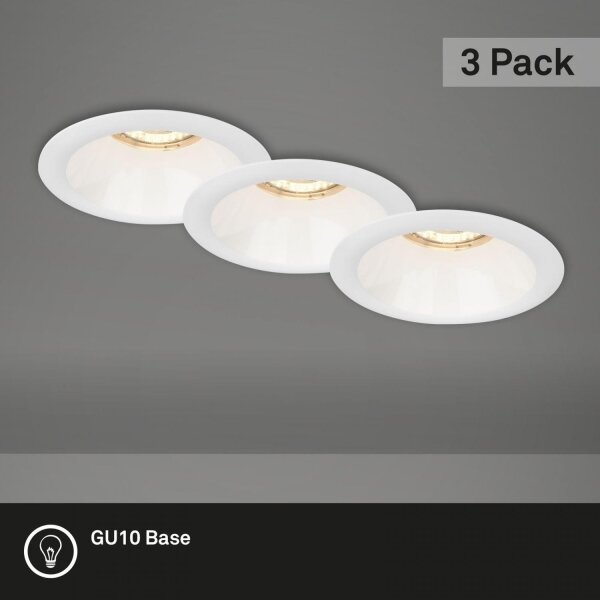 SET 3x corp de iluminat încastrat pentru baie Brilo 1xGU10/9W/230V IP23 alb