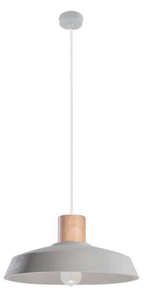 Lustră pe cablu AFRA 1xE27/60W/230V gri/natural lemn Sollux SL.0282