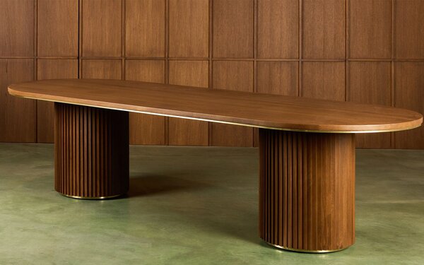 Masă lemn masiv de dining The Donald 300/, 240 × 110 × 75 cm - 240×100×75