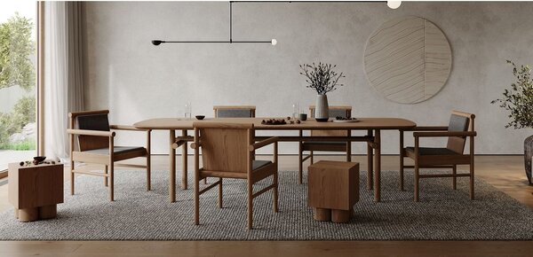 Masă lemn masiv Steekla – 220/, 280 × 100 × 75 cm - 220×100×75