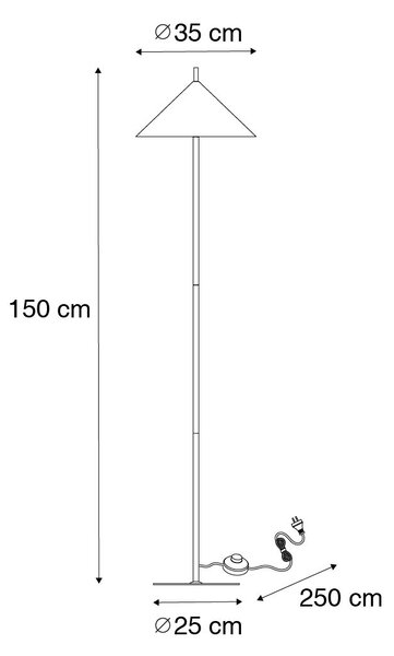 Lampa de podea de design neagră - Triangolo