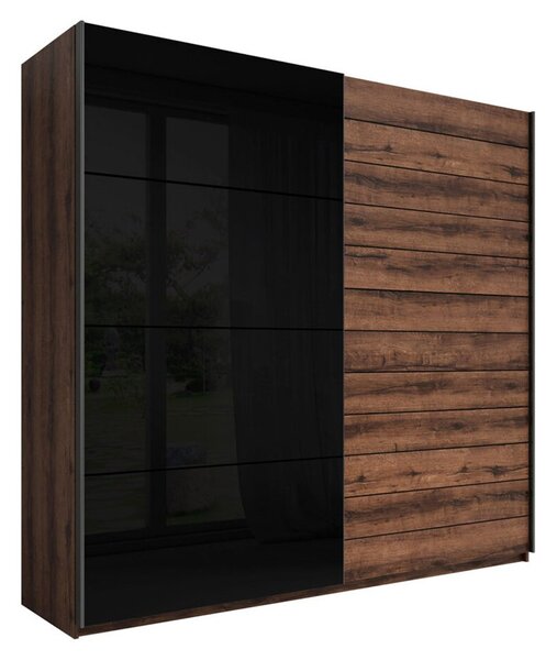 Dulap lemn masiv Lunaris, 200 × 210 × 61 cm - Stejar inchis