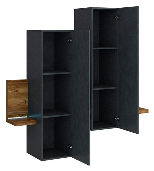 Corp lemn masiv suspendat Aurea, 152 × 90 × 35 cm - Antracit-stejar