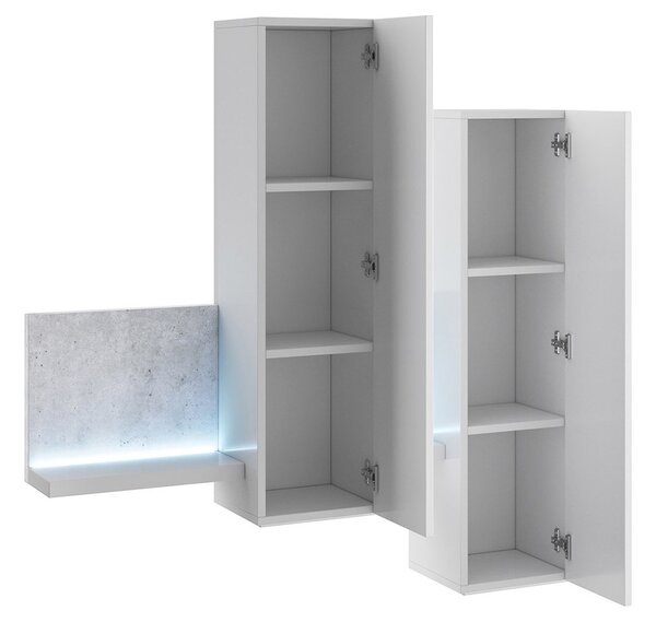 Corp lemn masiv suspendat Aurea, 152 × 90 × 35 cm - Antracit-stejar