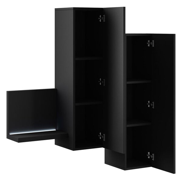 Corp lemn masiv suspendat Aurea, 152 × 90 × 35 cm - Antracit-stejar