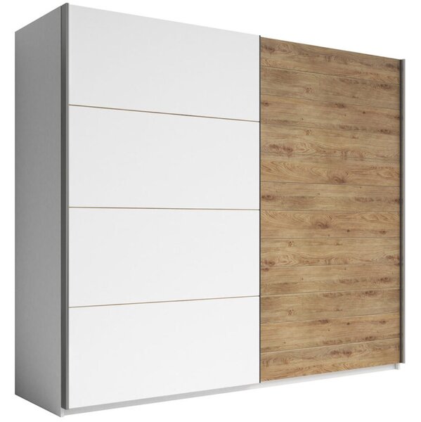 Dulap lemn masiv Lunaris, 200 × 210 × 61 cm - Stejar inchis