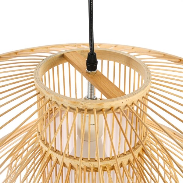 Lustră pe cablu Immax 08255L PINCHOS 1xE27/40W/230V d. 50 cm bambus