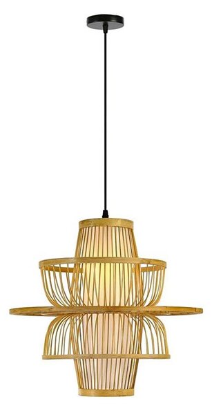 Lustră pe cablu Immax 08254L PINCHOS 1xE27/40W/230V d. 45 cm bambus