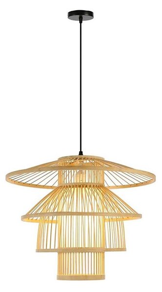 Lustră pe cablu Immax 08255L PINCHOS 1xE27/40W/230V d. 50 cm bambus