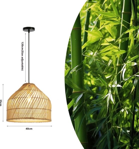Lustră pe cablu Immax 08264L PELO 1xE27/40W/230V d. 40 cm ratan