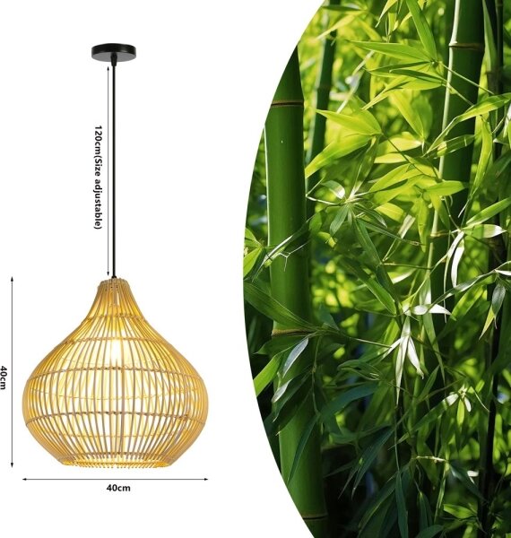 Lustră pe cablu Immax 08257L PELO 1xE27/40W/230V d. 40 cm ratan
