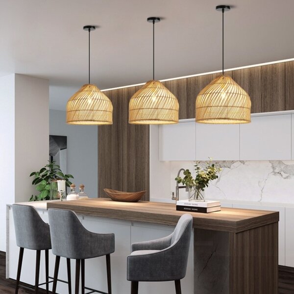 Lustră pe cablu Immax 08264L PELO 1xE27/40W/230V d. 40 cm ratan